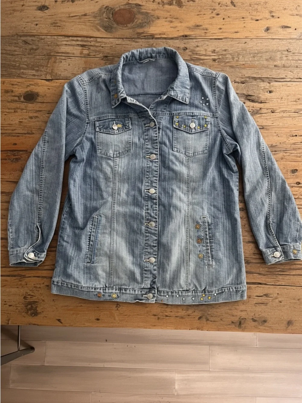 Light Wash Studded Denim Jacket